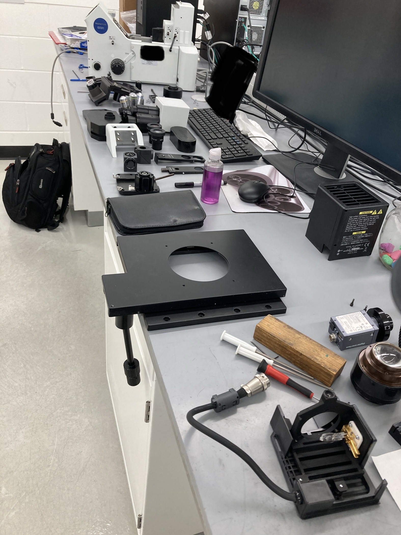 Olympus GX 51 Metallograph Microscope Profiler Comparator Linear Stage Cleaning and Calibration Accredited to 17025 Michigan, Ohio, Indiana, New York